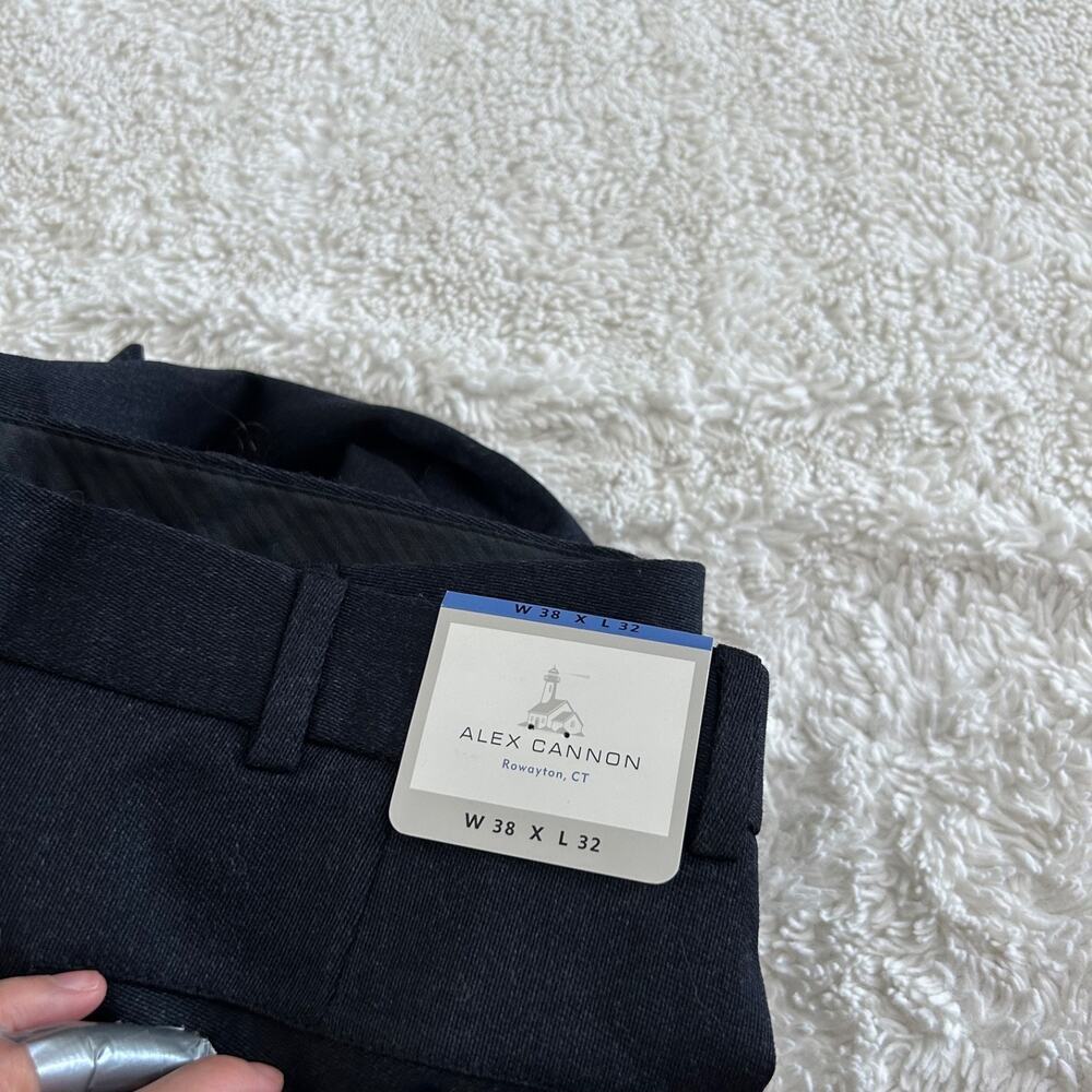 Alex Cannon Men's Dress Pants Wool Black Sz 38x32 Office Work Career Business - Picture 7 of 7